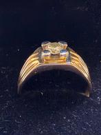 18K Gouden Heren Pinkring met Diamant, Ophalen, 19 tot 20, Heer, Zo goed als nieuw