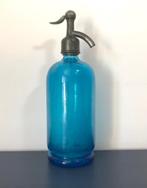 Blauwe sifon fles D. Meffre hevelfles voor spuitwater, Antiek en Kunst, Ophalen of Verzenden