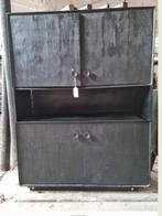 Buffetkast hout zwart (Light & Living) 105 b x 40 d x 140 h, Ophalen, Met deur(en), 100 tot 150 cm, 100 tot 150 cm