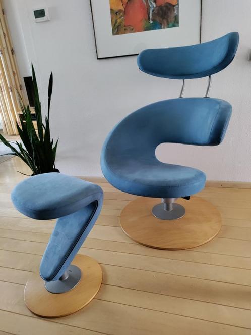 Stokke varier Peel design stoel, Huis en Inrichting, Fauteuils, Gebruikt, Hout, Metaal, Stof, 75 tot 100 cm, 75 tot 100 cm, Ophalen