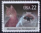 USA  Katten - Abyssinian, Himalayan, Postzegels en Munten, Postzegels | Amerika, Verzenden, Noord-Amerika