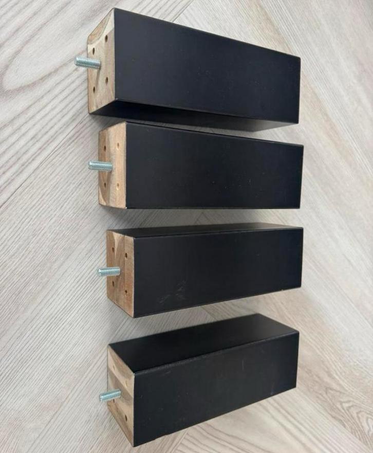 Set van 4 zwarte tafelpoten, Huis en Inrichting, Tafelonderdelen, Gebruikt, Tafelpoot, Minder dan 50 cm, 50 tot 100 cm, Rechthoekig