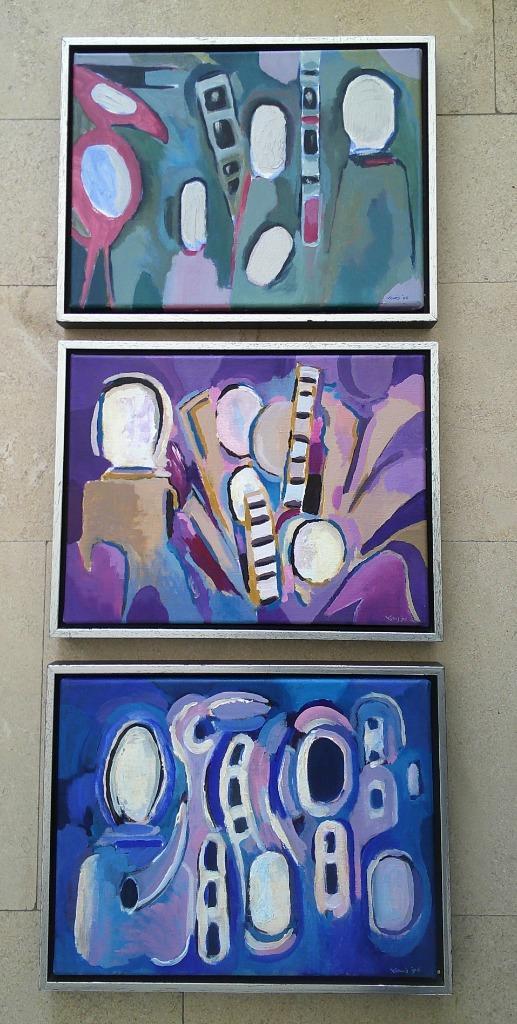 3 x abstraherend - Louis Schutte /met dank aan Pieter Ouborg, Antiek en Kunst, Kunst | Schilderijen | Klassiek, Ophalen of Verzenden