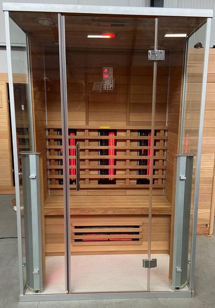 Sauna Design 130 demomodel, Sport en Fitness, Sauna, Zo goed als nieuw, Complete sauna, Infrarood, Ophalen