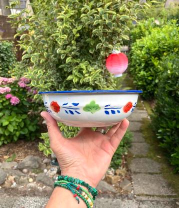 Emaille BOERENBONT bakje schaal 🌺 beschikbaar voor biedingen