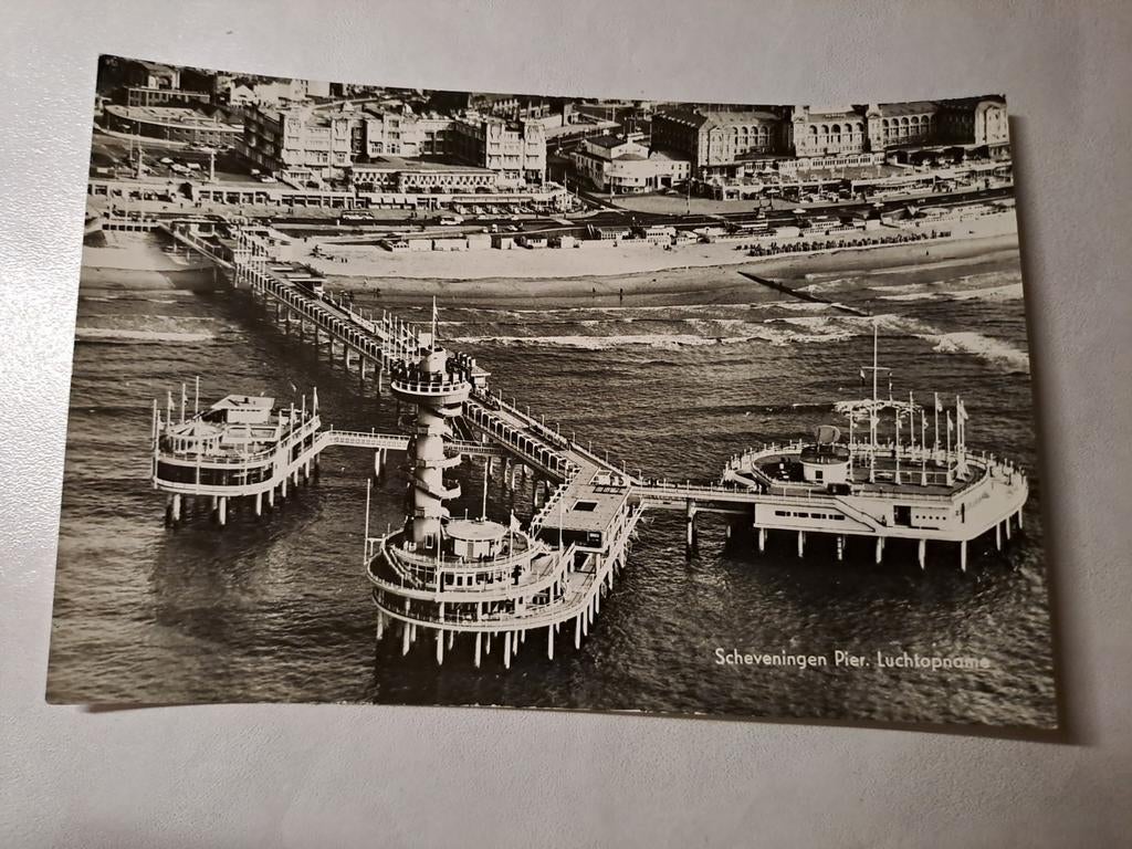 Scheveningen luchtfoto, Ophalen of Verzenden, Minder dan 50 cm, Schilderij, Minder dan 50 cm