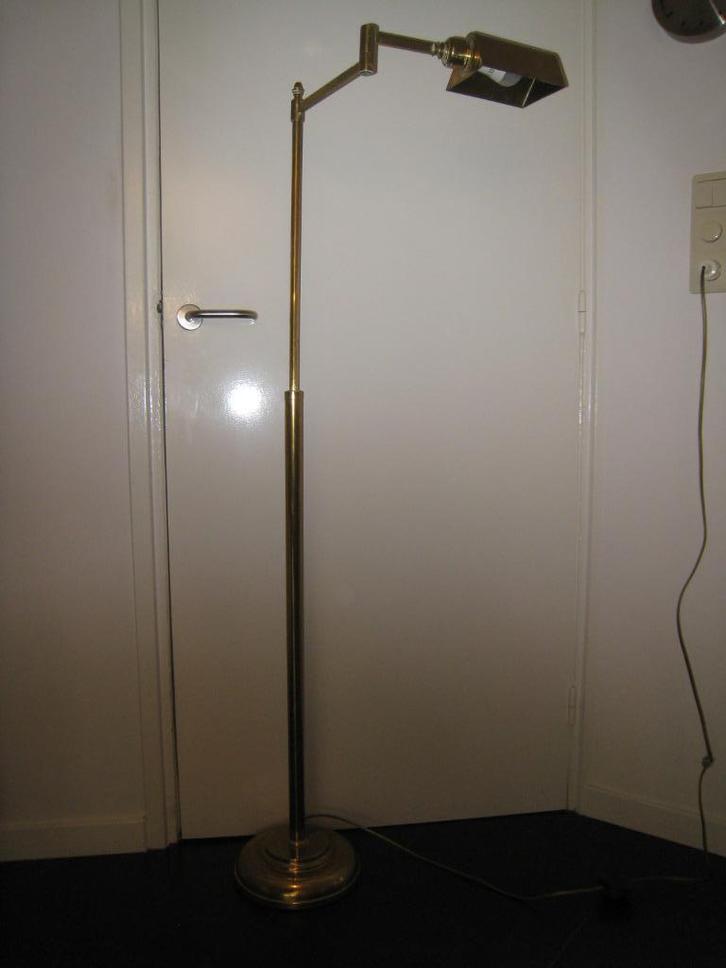 Vloerlamp verstelbaar leeslamp koper, Huis en Inrichting, Lampen | Vloerlampen, Gebruikt, 100 tot 150 cm, Metaal, Ophalen
