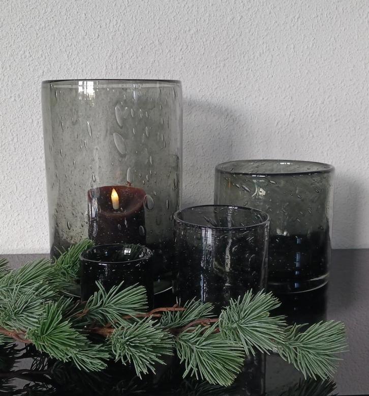 Windlichten Puur Wonen set van 4 stuks, Huis en Inrichting, Woonaccessoires | Kandelaars en Kaarsen, Zo goed als nieuw, Kandelaar