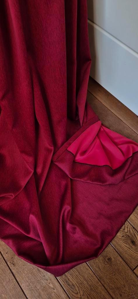 Warm rood gemêleerd verduisterd elegant gordijnen  224 x 256, Huis en Inrichting, Stoffering | Gordijnen en Lamellen, Nieuw, 200 cm of meer