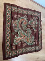 Retro vintahe bruin groem oranje vierkante sjaal bandana, Maat 46/48 (XL) of groter, Ophalen of Verzenden, Zo goed als nieuw, X