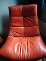 lederen fauteuil, Huis en Inrichting, Fauteuils, Ophalen, Gebruikt, Leer  italiaans design, 50 tot 75 cm