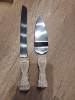 Taartschep & Mes Set Romantisch, Ophalen of Verzenden, Zo goed als nieuw, Rvs of Chroom, Los bestek
