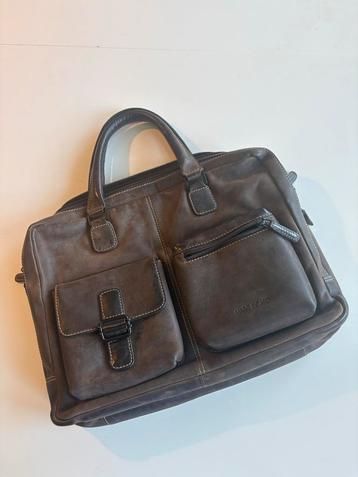 Marc Picard Leren Laptoptas Bruin beschikbaar voor biedingen