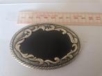 Western cowboy buckle riemgesp zwart zilver, Losse buckle of gesp, 5 cm of meer, Minder dan 80 cm, Zwart