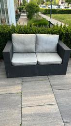 Leuke tuinbank wicker zwart, Ophalen, Gebruikt, Wicker, Bank