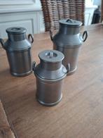 3 Tinnen Melkkannetjes Decoratie, Ophalen of Verzenden