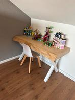 Houten bureau met wit onderstel, Antiek en Kunst, Antiek | Meubels | Tafels, Ophalen