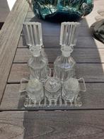 Compleet glazen cruet set (6 delig), Antiek en Kunst, Antiek | Glas en Kristal, Ophalen of Verzenden