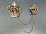 Vintage broche dubbele kroon, Sieraden, Tassen en Uiterlijk, Broches, Ophalen of Verzenden, Nieuw, Overige materialen
