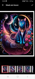 Diamond painting poes 40 x 50 cm met ABs, Ophalen of Verzenden, Nieuw, Knutselwerk