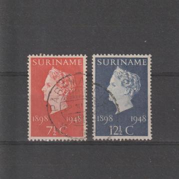 Suriname 1948. NVPH 274 t/m 275, Gestempeld. beschikbaar voor biedingen