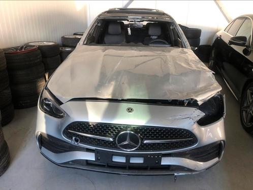 Mercedes C180 AMG-LINE PANO MEMORY VOL, Auto diversen, Schadeauto's, Benzine, Zwart, Ophalen