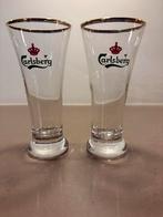 2 Carlsberg bierglazen - 17,5 cm hoog, Verzamelen, Verzenden, Zo goed als nieuw, Glas of Glazen