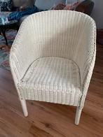 Witte rieten stoel, Huis en Inrichting, Stoelen, Ophalen, Gebruikt, Wit, Riet of Rotan