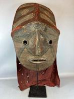 240115 Zeldzaam Afrikaans Mungenda helmdans Chokwe masker ui, Ophalen of Verzenden