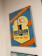 Vintage Excelsior Reclamebord Stomen-Verven, Ophalen, Reclamebord, Gebruikt, .