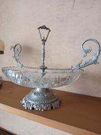 Mooie schaal van glas met ijzeren ornamenten antiek, Ophalen of Verzenden, Gebruikt