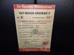 KdF Wagen Sparkarte 1939 met RM 1 Sparmarke, Ophalen of Verzenden, Overige soorten, Duitsland, Overige typen
