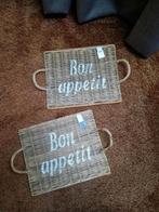 Twee Riviera Rattan placemats Bon appetit., Ophalen of Verzenden, Zo goed als nieuw, Bord