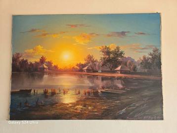 Handgeschilderd 70x100 genaamd hoop liefde geloof  beschikbaar voor biedingen