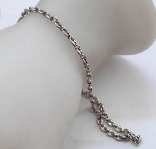 Stevig zilveren enkelbandje, enkelketting FBM 925 26,5 cm., Sieraden, Tassen en Uiterlijk, Kettingen, Zo goed als nieuw, Zilver