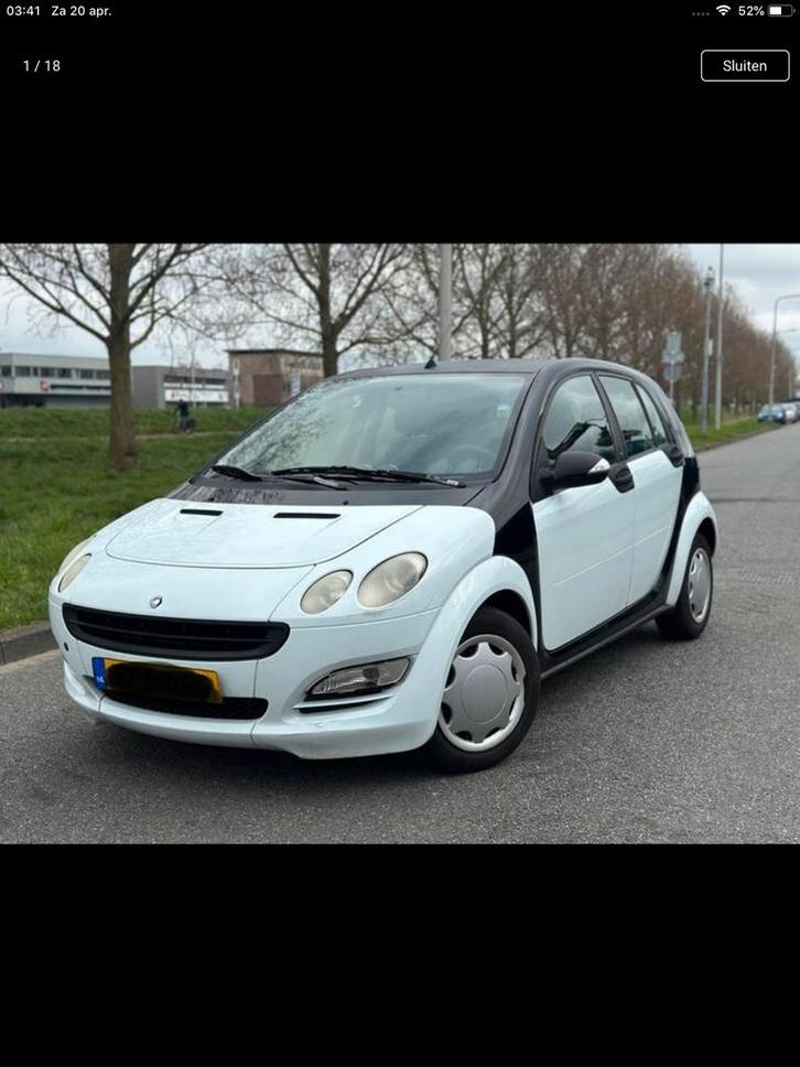 Smart ForFour 1.1 2006 wit, Auto's, Smart, Particulier, ForFour, ABS, Airbags, Centrale vergrendeling, Elektrische ramen, Radio