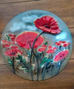 Vintage bordje grote schaal bloemen 35 cm Ø, Ophalen of Verzenden