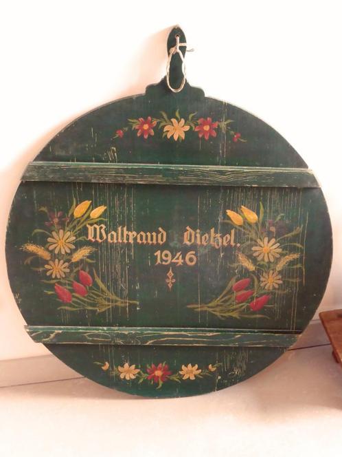 UNIEK * Grote antieke hand beschilderde broodplank, Antiek en Kunst, Curiosa en Brocante, Ophalen of Verzenden