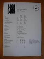 Mercedes 406 408 Technische Specificatie folder 1969 BG 406D, Ophalen, Mercedes, Zo goed als nieuw, Mercedes-Benz