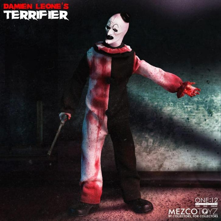 Terrifier Action Figure 1/12 Art the Clown Deluxe Edition, Verzamelen, Film en Tv, Nieuw, Film, Actiefiguur of Pop, Ophalen of Verzenden
