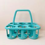 Frans vintage turquoise flessenmandje / flessenrekje / rekje, Ophalen of Verzenden, Gebruikt