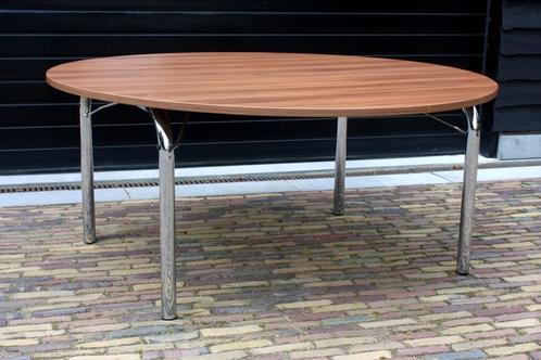 Sterke ronde eettafels metaal melamine klaptafel Ø170 tafel, Huis en Inrichting, Tafels | Eettafels, Gebruikt, 150 tot 200 cm