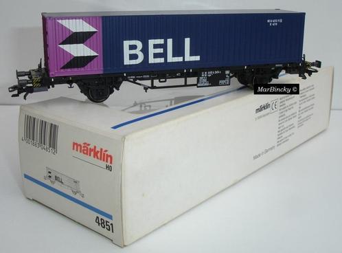 Märklin 4851 Bell Container 40ft met Containerdraagwagen !, Hobby en Vrije tijd, Modeltreinen | H0, Nieuw, Wagon, Wisselstroom