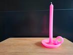 Design kaars (vorm van kandelaar) Tallow in fluor pink, Ophalen, Overige materialen, Zo goed als nieuw, Kaars