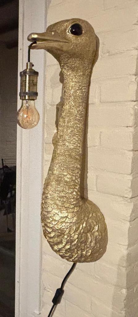 Struisvogel Lamp - Eyecatcher voor je Interieur!, Huis en Inrichting, Lampen | Wandlampen, Zo goed als nieuw, Kunststof, Ophalen