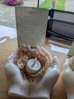 Wax Handen Kaars met Trouwtekst - Persoonlijk Cadeau, Overige materialen, Crème, Nieuw, Ophalen of Verzenden