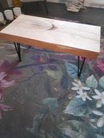 Vintage salon tafel puur eiken, Ophalen, 100 tot 150 cm, 50 tot 100 cm, Zo goed als nieuw