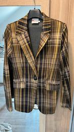 Blauw/okergeel geblokte blazer Helena Hart, Blauw, Ophalen of Verzenden, Zo goed als nieuw, Jasje