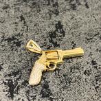 14k gouden revolver ketting hanger, Sieraden, Tassen en Uiterlijk, Ophalen of Verzenden
