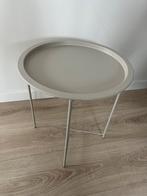 Bijzettafel beige, Huis en Inrichting, Tafels | Bijzettafels, Minder dan 55 cm, Metaal of Aluminium, Rond, Zo goed als nieuw